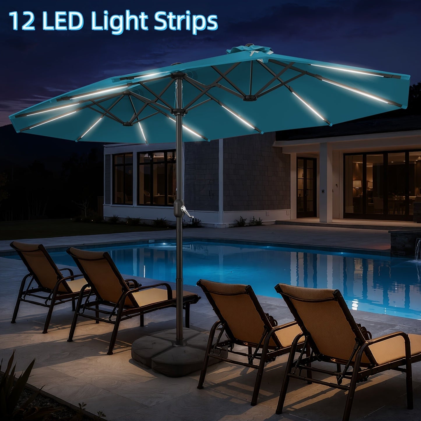 Patio Umbrella shown in the Light Blue Patio Umbrella option