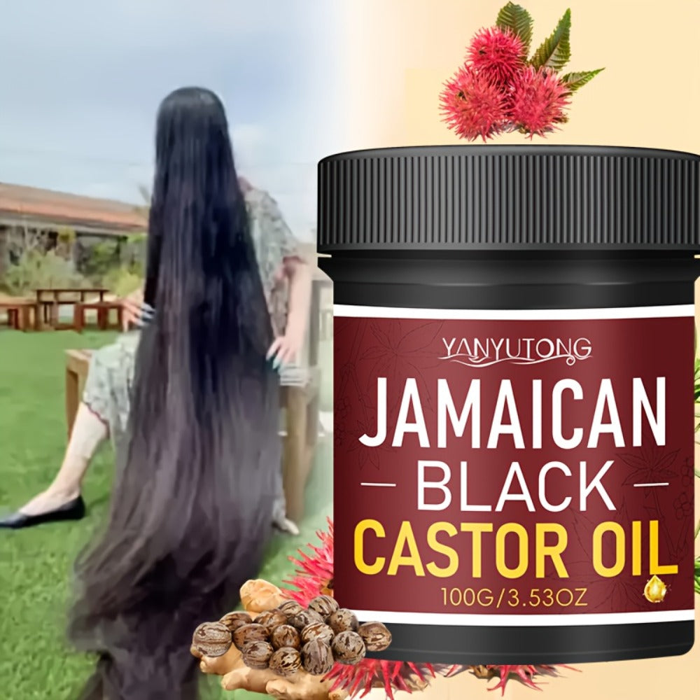 Hair Oil YANYUTONG Jamaican Black Castor 100g Red-Label Jar with Black Screw Lid for Hair and Scalp Application