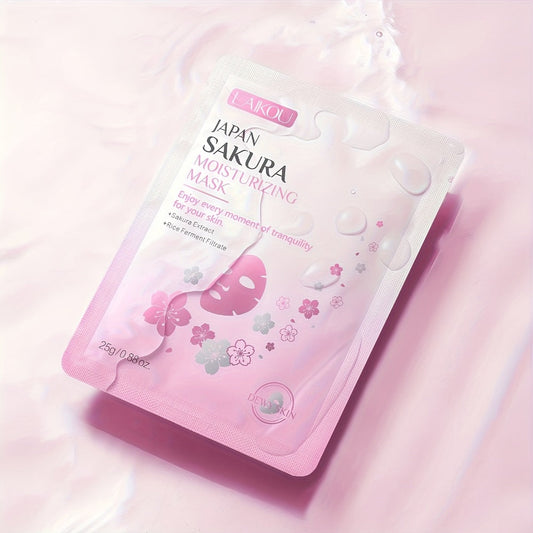 Sakura Sheet Mask 40 Pack Japan Cherry Blossom - Hypoallergenic Fragrance-Free Formaldehyde-Free Deep Hydrating Face Masks Sensitive Skin All Skin Types Travel Size Skincare Gift Women