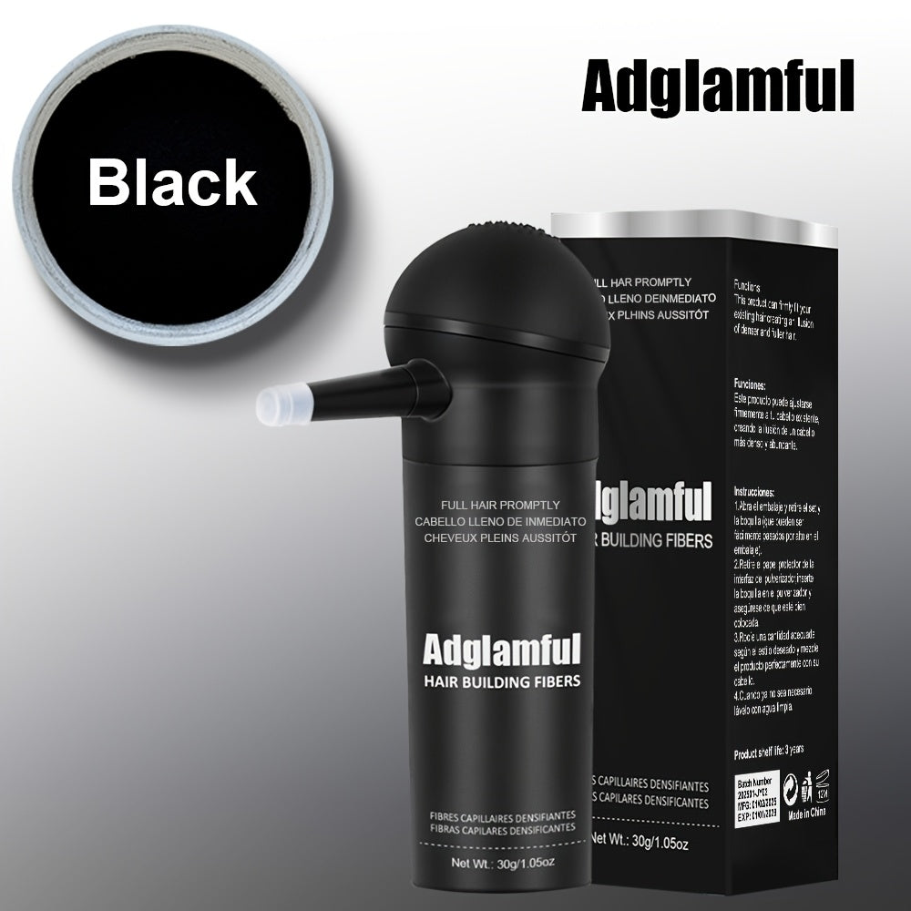 Hair Fiber Powder Kit with Tall Container and Directional Spray Applicator in Medium Brown or Black