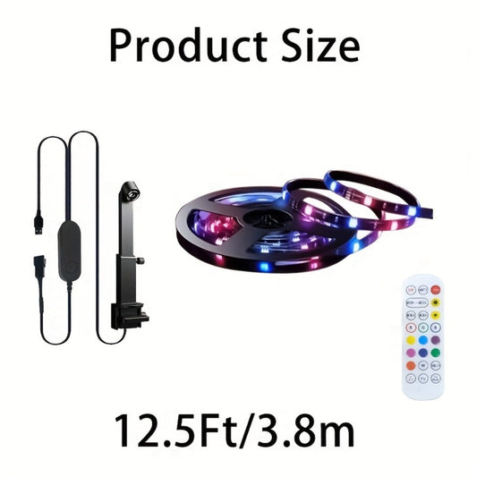 TV LED Backlight with Camera Screen Sync RGBW 5ft - Real-Time Color Matching USB Powered Ambient Bias Lighting for Smart TVs, Home Theater Gaming Video Calls Eye Strain Reduction
