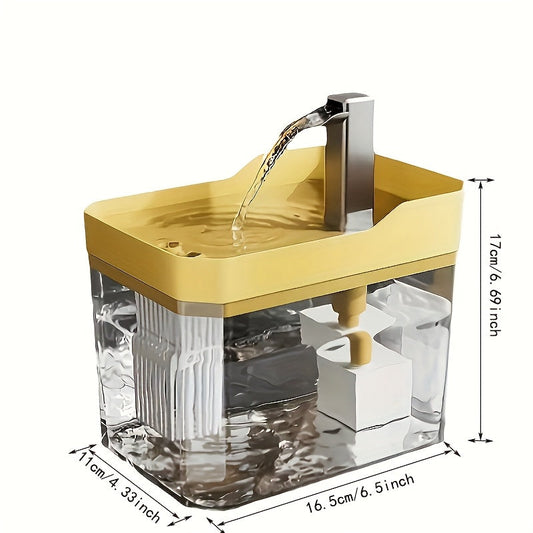 Cat Water Fountain Automatic USB Rechargeable – Ultra-Quiet Smart Pet Water Dispenser with Continuous Cycling Flow, No Battery Required, for Cats & Dogs (White / Black / Yellow)