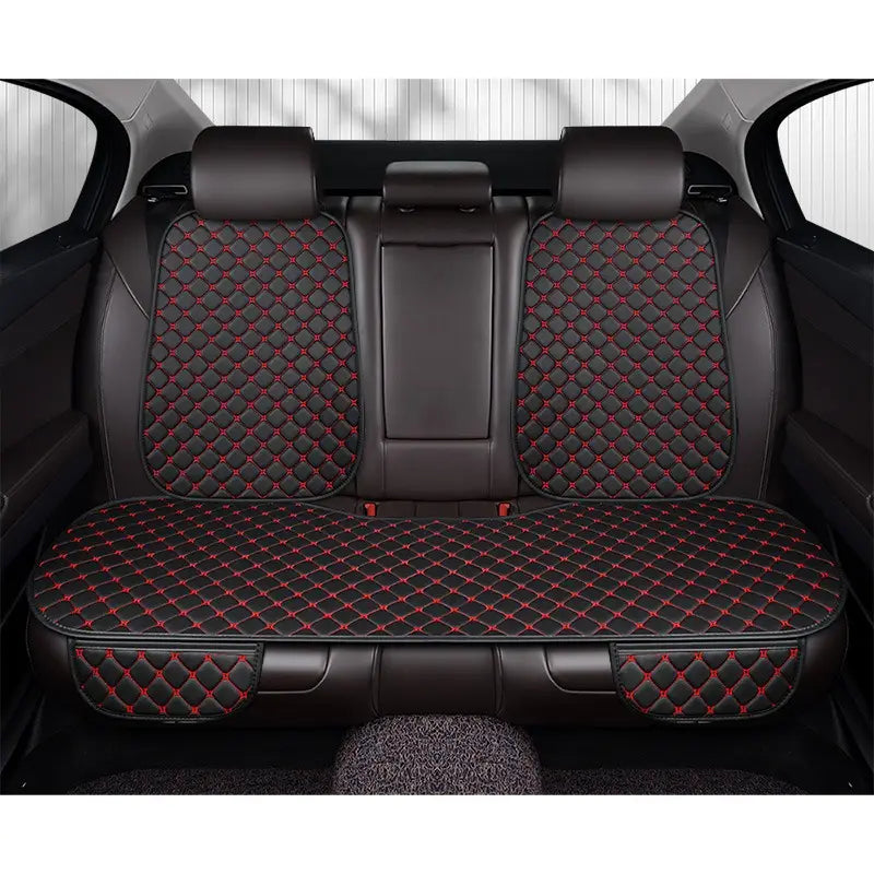 Car Seat Cover Rear Bench Protector with Source-Listed Water-Resistant Surface in Black or Red