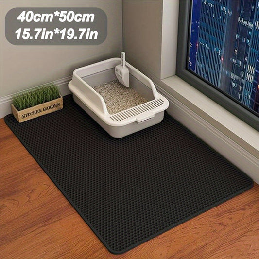 Cat Litter Trapping Mat – Double Layer Non-Slip Washable Litter Box Rug, Scatter Control for Cats, 3 Sizes & Colors Available