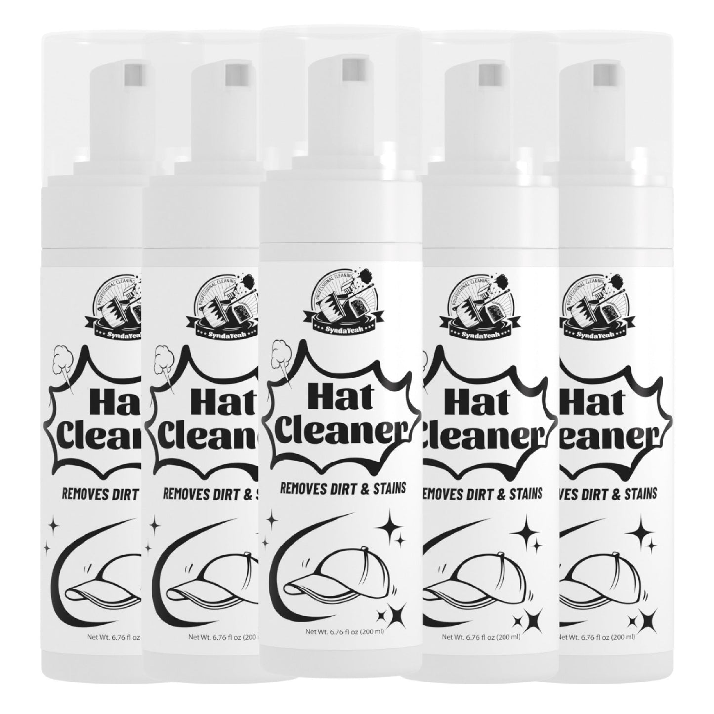Foaming Hat Cleaning Spray in 200 ml Bottles, Available in One, Two, Three or Five Packs for Routine Hat Care