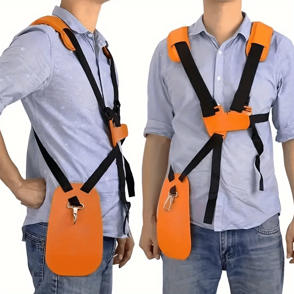 Lawn Mower Shoulder Strap Harness Adjustable Double Shoulder Belt for String Trimmer Brush Cutter Weed Eater Outdoor Garden Power Tool