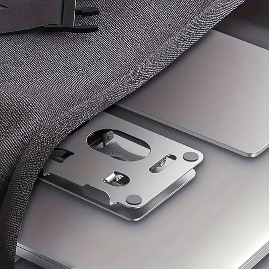 360° Rotating Foldable Tablet Stand for iPad & Phone, Adjustable Desktop Holder, Universal Compatibility – Black/Silver