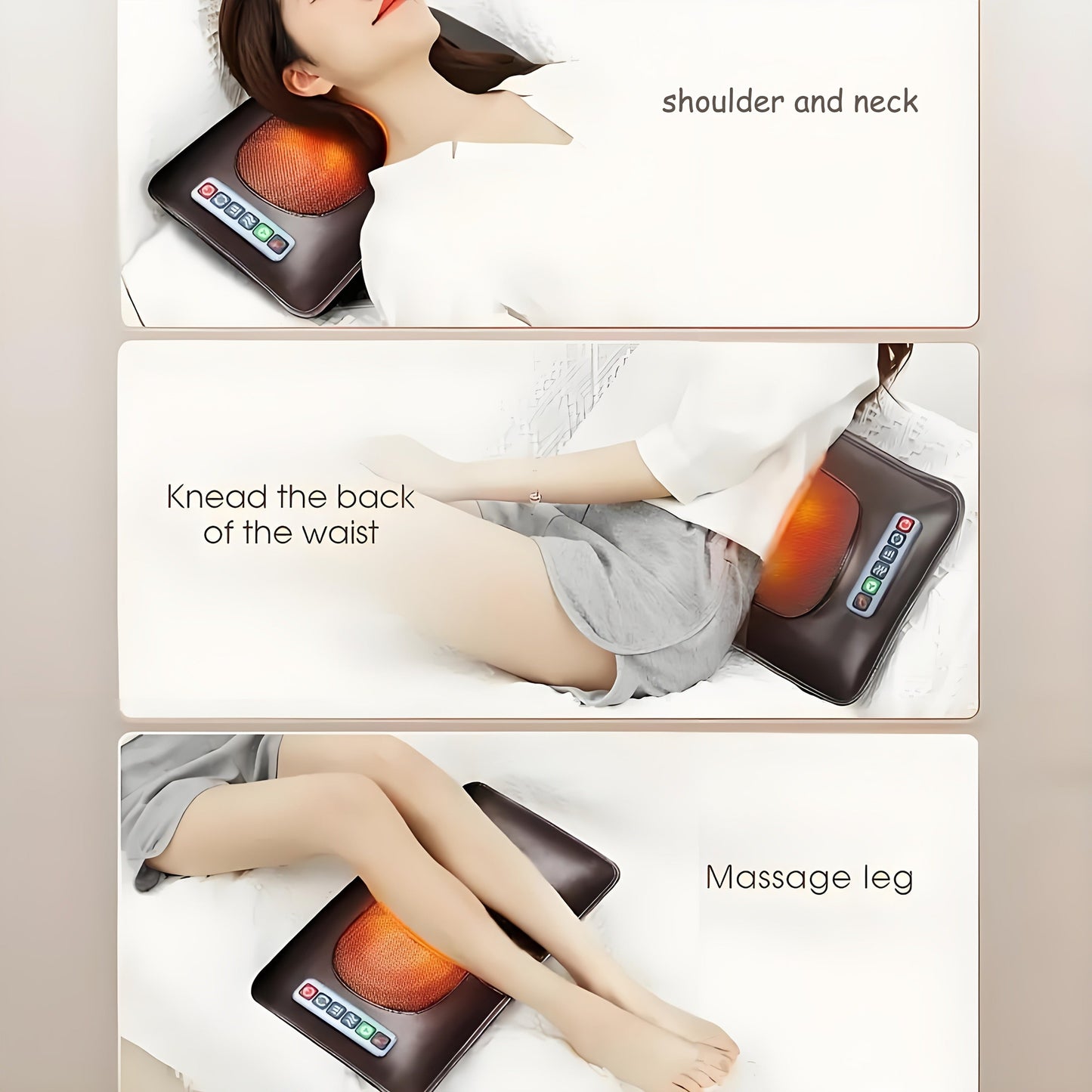 EMS Leg Massager Full Body Massage Pad 10-Zone Wave Vibration Kneading Pillow with Foot Calf Massager Hot Compress & Storage Bag