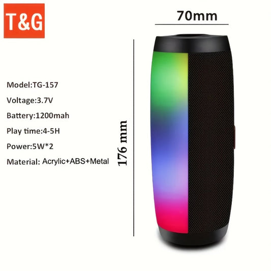 Portable Bluetooth Speaker TG157 with Bluetooth 5.0, Dual 10W Drivers, 1200mAh and 3-5 Hours Playback