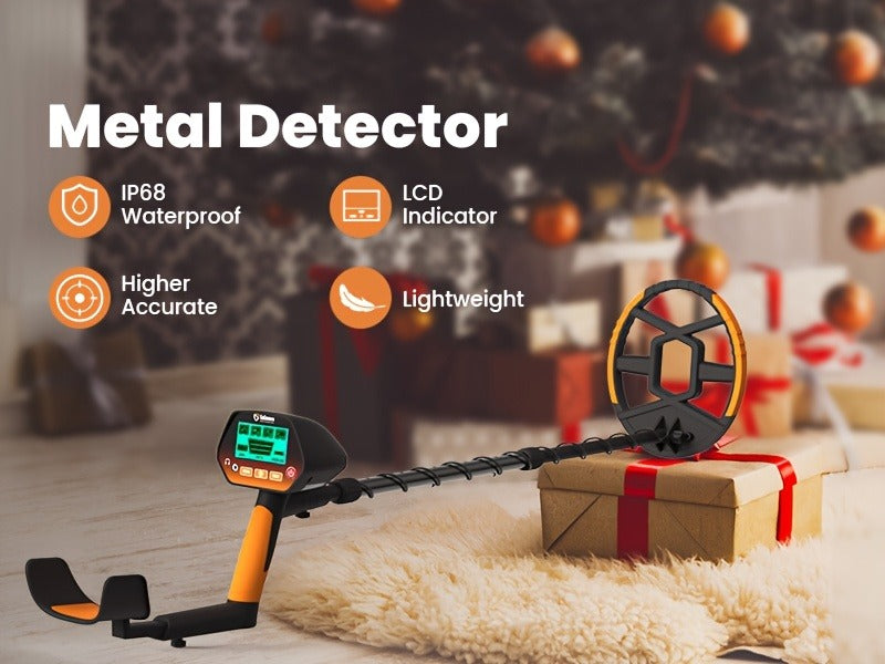 LCD Metal Detector with 8-Inch Search Coil, Adjustable Shaft and Green, Yellow or Basic-Version Options