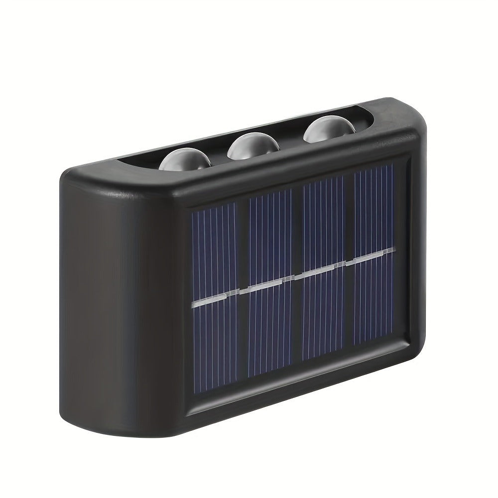 Eight-Pack Solar Wall Lights with Six LEDs Each, Up-and-Down Beams and Warm or White Light Options