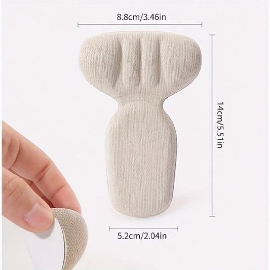 Beige Adhesive Heel Grip Pad Set with 12 Pieces in Six Pairs for Filling Space Inside Loose-Fitting Shoes