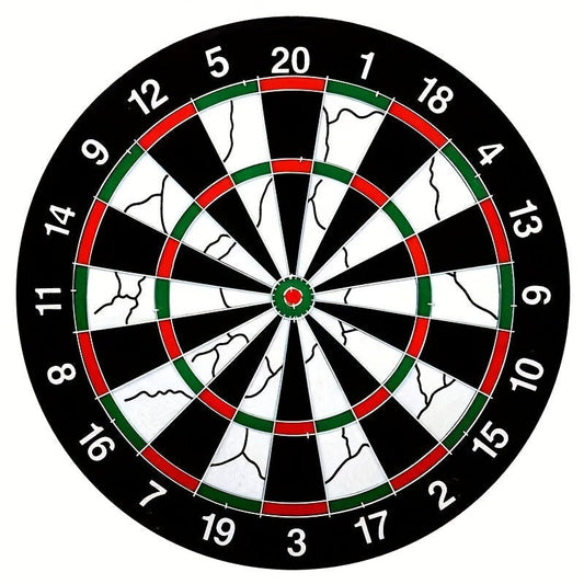 Double-Sided Flocking Dartboard Set 17 Inch | Solid Alloy Frame with 6 Practice Darts & 6 Luxury Darts | Thick Dart Target Board for Family Entertainment Casual Games Office Decompression