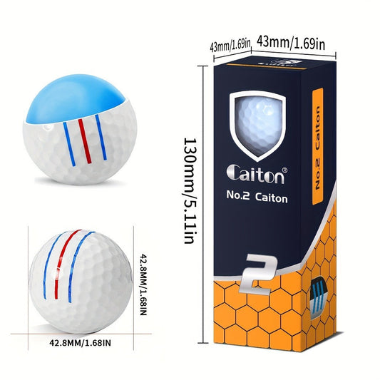 Golf Balls 6pcs Long Distance High Speed with 360-Degree Aiming Line Add 40+ Yards Distance Durable Performance Golf Ball Set for Men Women Beginners Advanced Players Practice Training