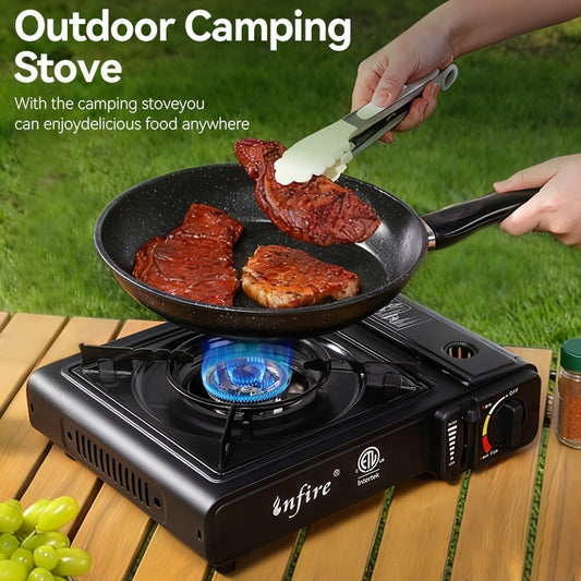 Backpacking Butane Stove, Lightweight Aluminum Alloy Camping Stove with Adjustable Flame Control, Compact Portable Design for Hiking, Outdoor Cooking & Emergency Preparedness