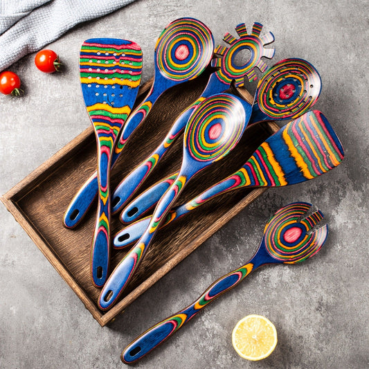 Pakkawood Kitchen Utensil Set 7 PCS – Spurtle & Spatula