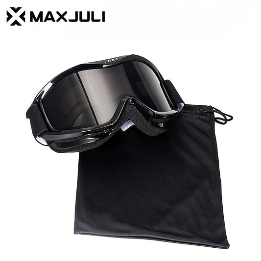 OTG Ski Goggles Double Layer Lens VLT12% – Over-the-Glasses Snow Goggles for Men, Women & Teens, Anti-Fog UV Protection for Alpine Skiing, Snowboarding, Skating & Snowmobile, Black/Silver
