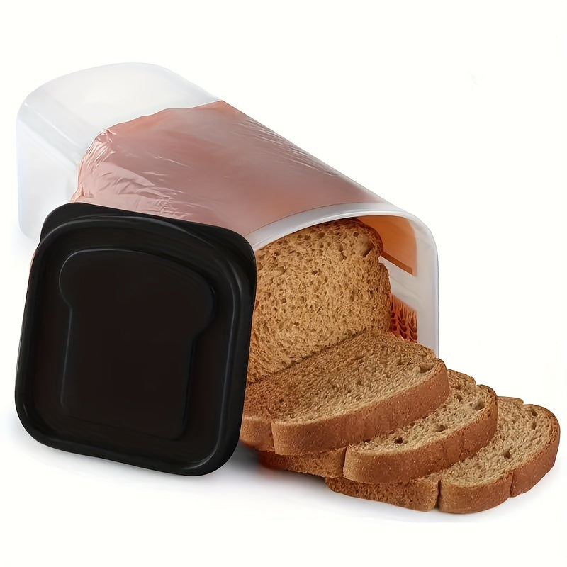 Food Storage Container Bread Box with Clear Rectangular Body, Flip-Top Lid and Red or Black Selection