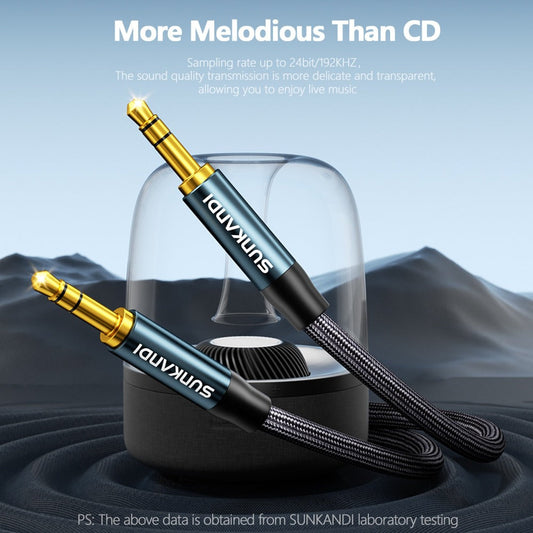 3.5mm Male to Male AUX Audio Cable – Durable Tangle-Free Stereo Cord for Car, Headphones, Speakers, Smartphones & Home Stereo, Available in 3 Lengths by SUNKANDI