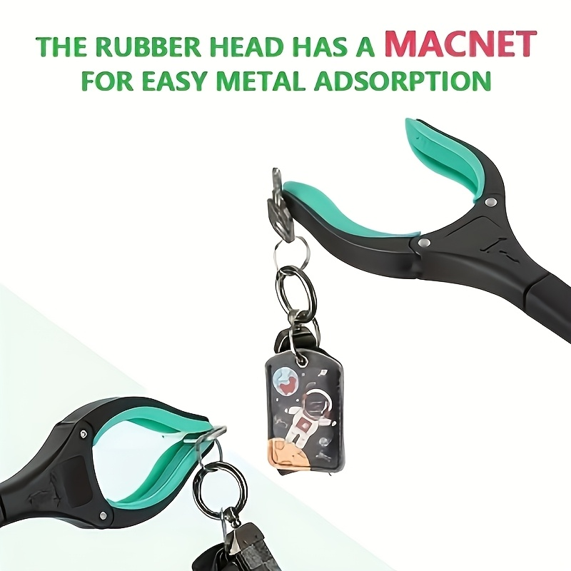 Foldable Grabber Reacher 32-Inch Heavy Duty with Extendable Arm & Anti-Slip Grip - Portable Lightweight Reach Tool for Elderly, Disabled, Home, Office & Outdoor Hard-to-Reach Areas, Ceiling & Shelves
