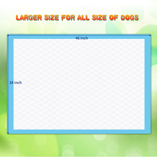 Dog Training Pads Extra Large 34x46 Inch – 6-Layer Leak-Proof Super Absorbent Puppy Pee Pads, 30-Count Pack for Indoor Potty Training