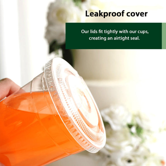 Disposable Clear Plastic Cups with Flat Lids – 16oz & 24oz PET Crystal Cold Drink Cups for Iced Coffee, Smoothie, Bubble Tea, Party Supplies, Thanksgiving Halloween Christmas – 100 or 500 Pack