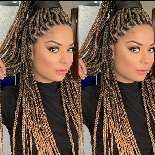 Knotless Box Braid Wig 360 HD Full Lace Synthetic Lace Front Handmade Faux Locs 26 38 Inch Protective Style Multiple Colors for Women All Ethnicities Daily Wear Party