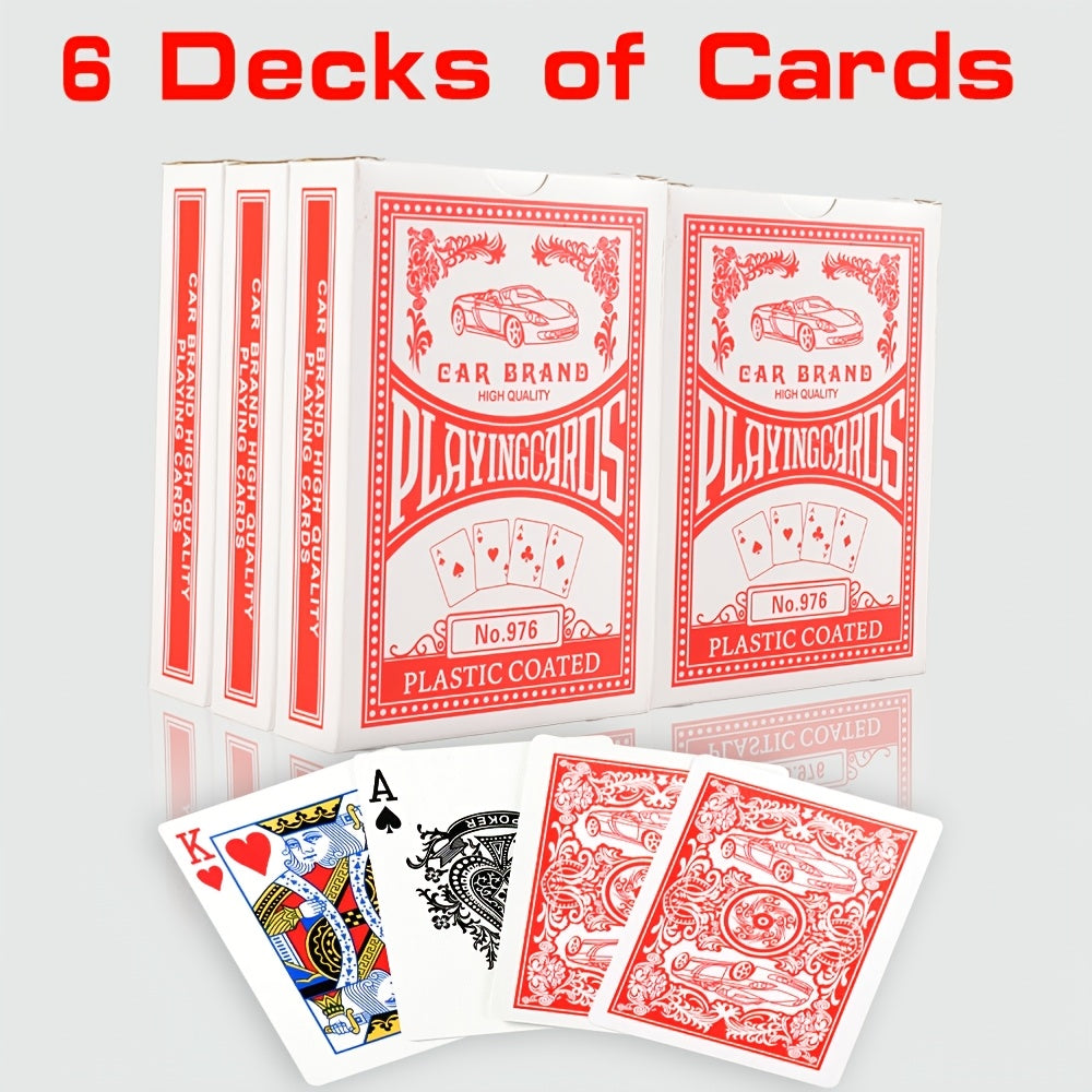 Bulk Playing Card Set with 6-, 12- or 24-Deck Options in Red, Blue or Mixed Color Packs for Group Games
