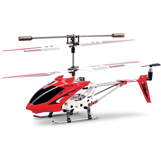 Syma S107G RC Mini Helicopter 3.5 Channel Infrared Gyro Stable Hover Indoor Remote Control Helicopter – USB Rechargeable, Beginner Friendly, Red Blue, Kids Teens Adults Gift