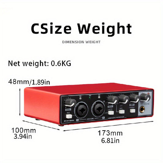 2-Channel USB Audio Interface, 24-Bit/192kHz with 48V Phantom Power detail image