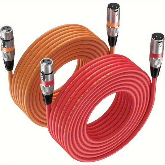 2-Pack 5-Meter XLR Microphone Cables, 3-Pin Male to Female Audio Cords detail image