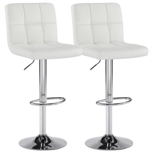 2-Piece Set Faux Leather Bar Stool with Adjustable Height and Armrests for Kitchen detail image
