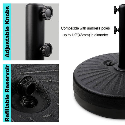 20-Inch Round Umbrella Stand with Sand or Water Fillable Base detail image