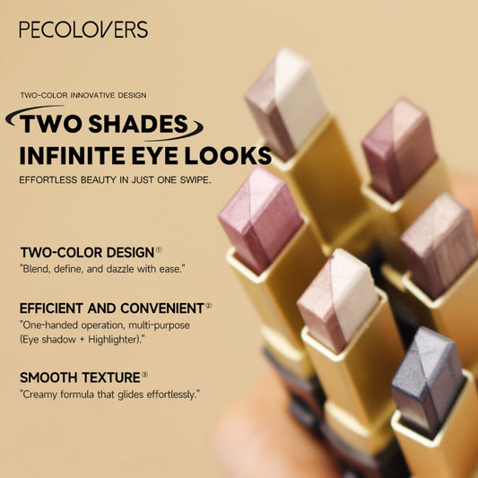 Glitter Eyeshadow Stick Pencil Set 6pcs Double Color Gradient Shimmer Metallic Waterproof Long Lasting 2-in-1 Lazy Eye Makeup Pen for Women All Skin Tones Daily & Evening Glam