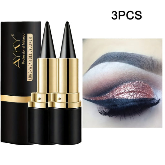 Waterproof Eyeliner Pencil Set 3 Pack Matte Black Smudge Proof Long Lasting Creamy Smooth Eye Liner Kit for Women Beginners All Day Wear Daily Party Gift
