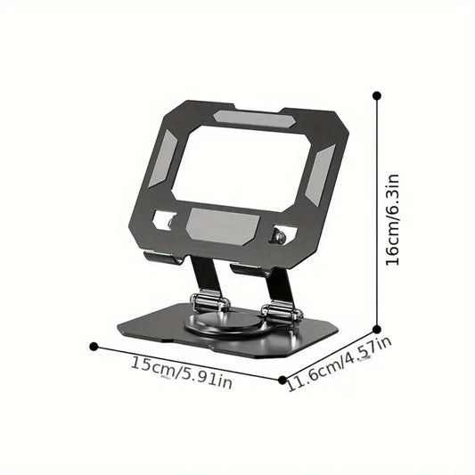 Adjustable Metal Tablet Stand, Rotating Folding Desktop Holder for iPad & Phone, Sturdy Iron Ergonomic Design, Perfect for Digital Art, Note-Taking & Video Calls – Black