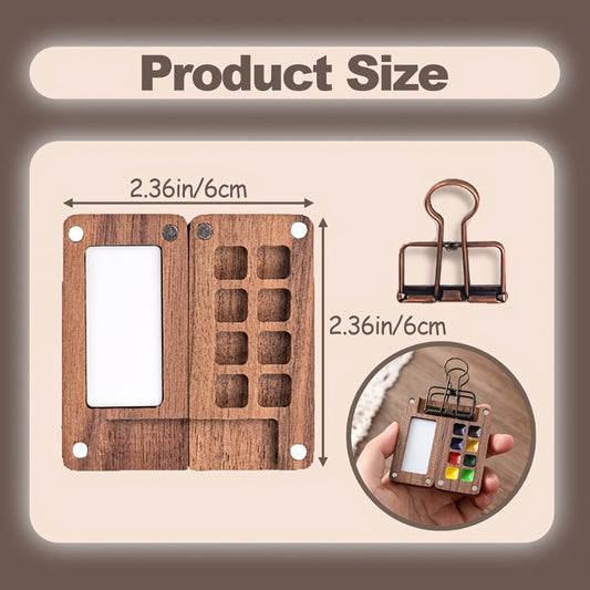 Portable Watercolor Paint Set 24 Colors with 15-Grid Palette 3 Brushes and 6 Accessories Pocket Painting Kit for Outdoor Sketching Travel Artists Kids Adults