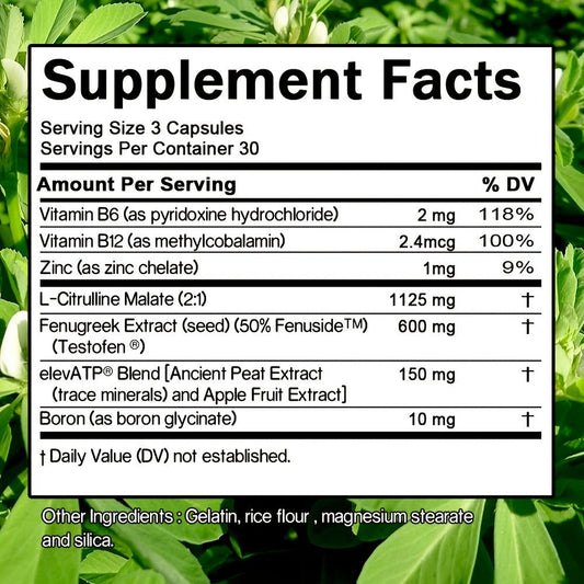 Total-T Testosterone Booster for Men — Daily Vitality & Hormone Support Capsules | Natural Energy, Strength, Stamina & Overall Male Health Formula | 90 Capsules