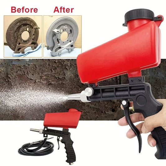 Sandblasting Gun Pneumatic 90 PSI Adjustable | Portable Gravity Air Sand Blaster for Rust Removal, Paint Stripping & Surface Prep – Compact Blasting Power Tool