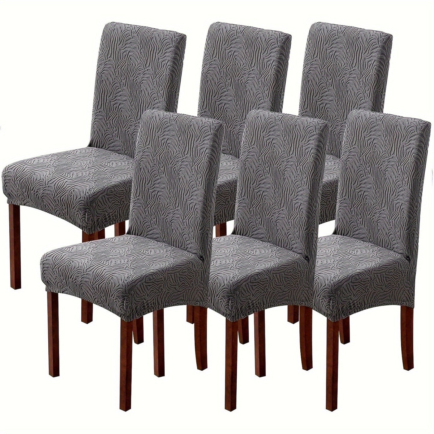 Chair Cover Set of 4 or 6 Stretch Jacquard Dining Slipcovers in Eight Available Color Choices