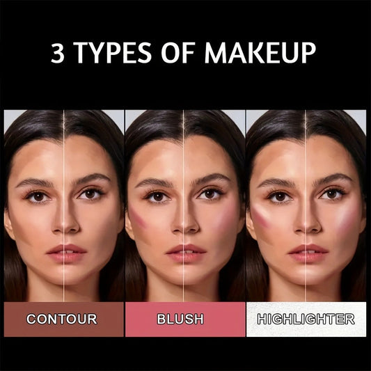 Contour Highlight Blush Stick Set 4-Piece with Professional Brush | Creamy Waterproof Cheek Sculpting Kit | Highlighter + Blush + Bronzer Sticks | Matte & Luminous Finish for All Skin Tones