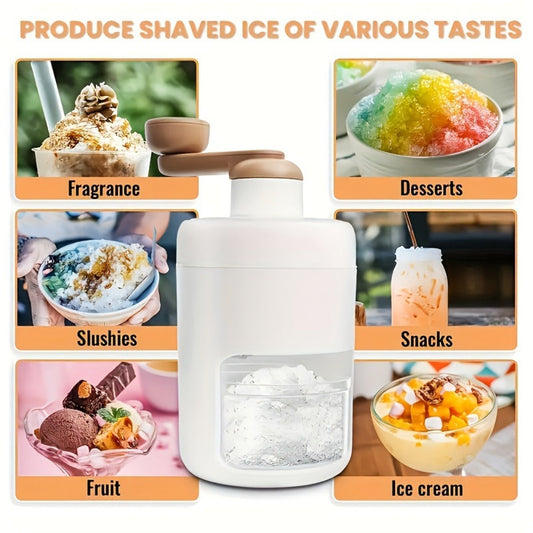 Manual Ice Shaver Machine – Hand-Powered Snow Cone Maker & Ice Crusher, BPA-Free, Portable for Home, Parties, Picnics & BBQs, Includes Ice Cube Trays, Easy to Use Shaved Ice Maker for Kids & Adults