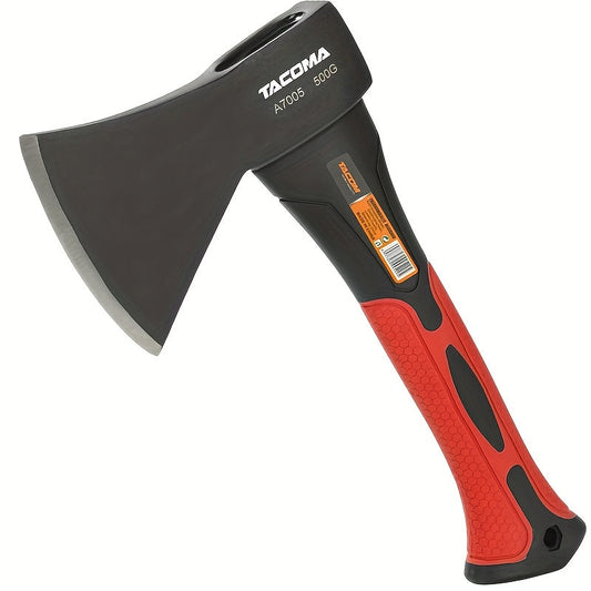 Camping Hatchet Mini Axe 10-Inch Forged High-Carbon Steel with Fiberglass Shock-Absorbing Handle, Portable Splitting Hatchet for Camping, Hiking, Chopping and Outdoor Survival