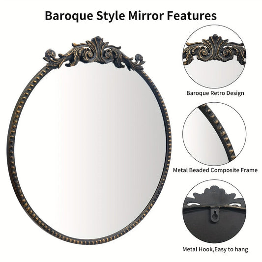 24-Inch Round Wall Mirror, Bathroom Vanity Mirror for Dressing and Daily Routines detail image