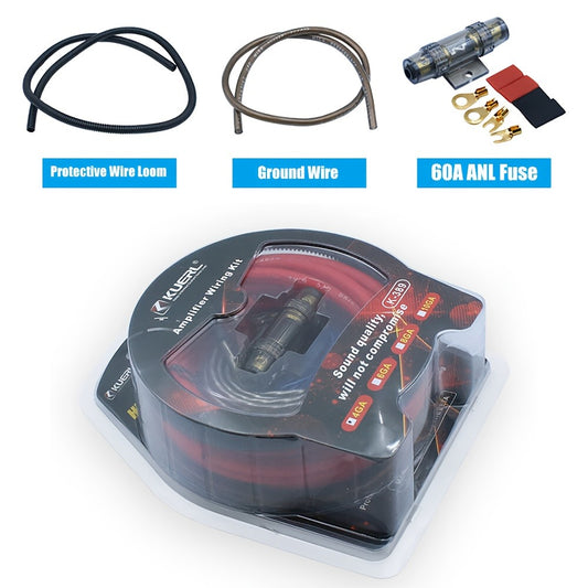 4 Gauge Amp Wiring Kit 2300W – Complete Car Audio Amplifier Install with RCA Cable, Subwoofer Wire, AGU Fuse Holder, Speaker & Remote Wire
