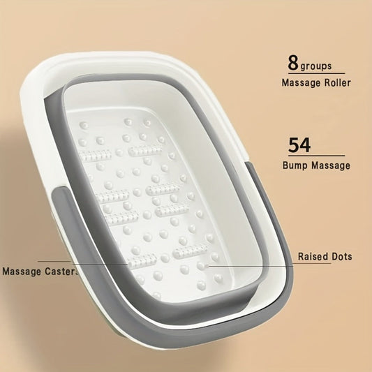 Foldable Foot Bath Tub Collapsible Foot Soak Basin 3.96 Gallon with Carry Handle Portable Pedicure Soaking Tub Space-Saving Easy Clean for Home Spa Salon Travel Green Pink