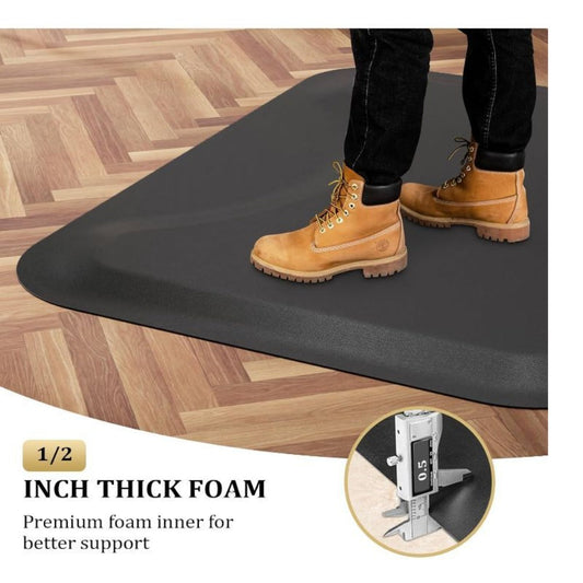 Anti-Fatigue Salon Mat for Hair Stylist with Round Cutout — Thick Non-Slip Standing Mat for Barber Chair, Hairdresser, Barbershop, Spa & Beauty Salon Professional Use