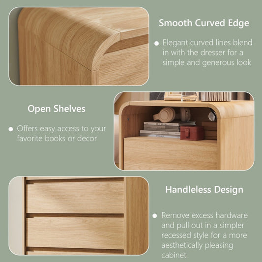 25-Inch Tall Nightstand with Charging Station for Practical Everyday Home Use in Bedroom detail image