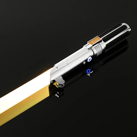 Light Up Saber with Metal Handle RGB 16 Colors – LED Cosplay Laser Sword with Sound Effects | Anakin Luke Darksaber Style, Halloween Costume Toy & Christmas Gift for Kids Adults