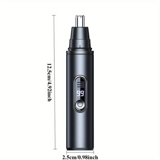 Nose Hair Trimmer Electric Painless 3-in-1 USB Rechargeable with LED Display – Trims Nose Ear Hair Eyebrows Waterproof Grooming Device for Men Women